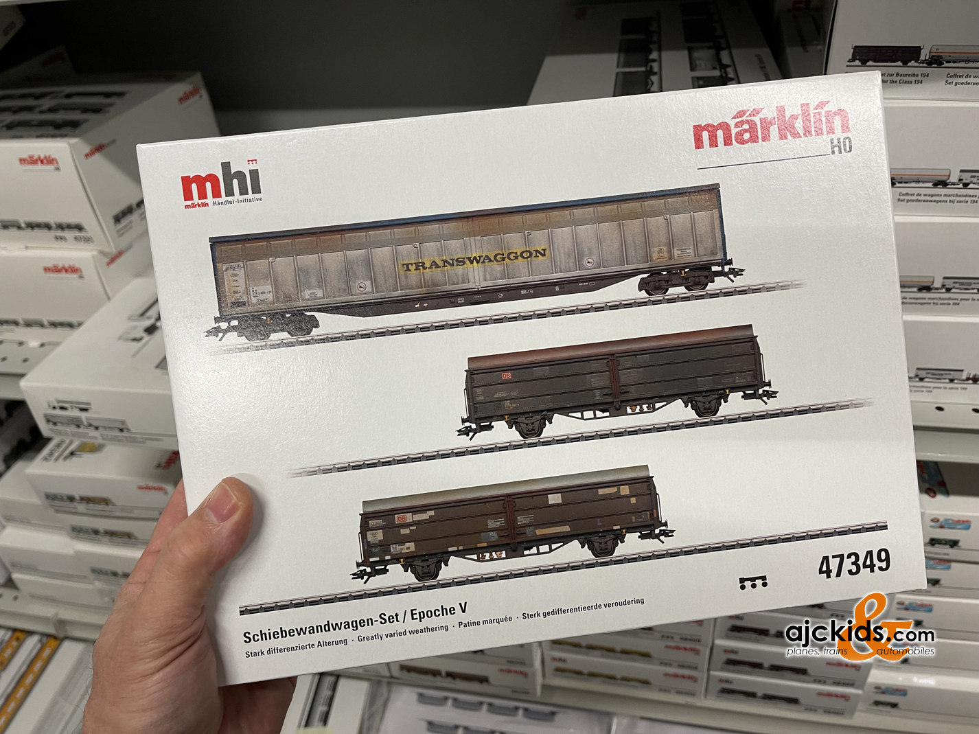 Marklin 47349 - Sliding Wall Boxcar Set