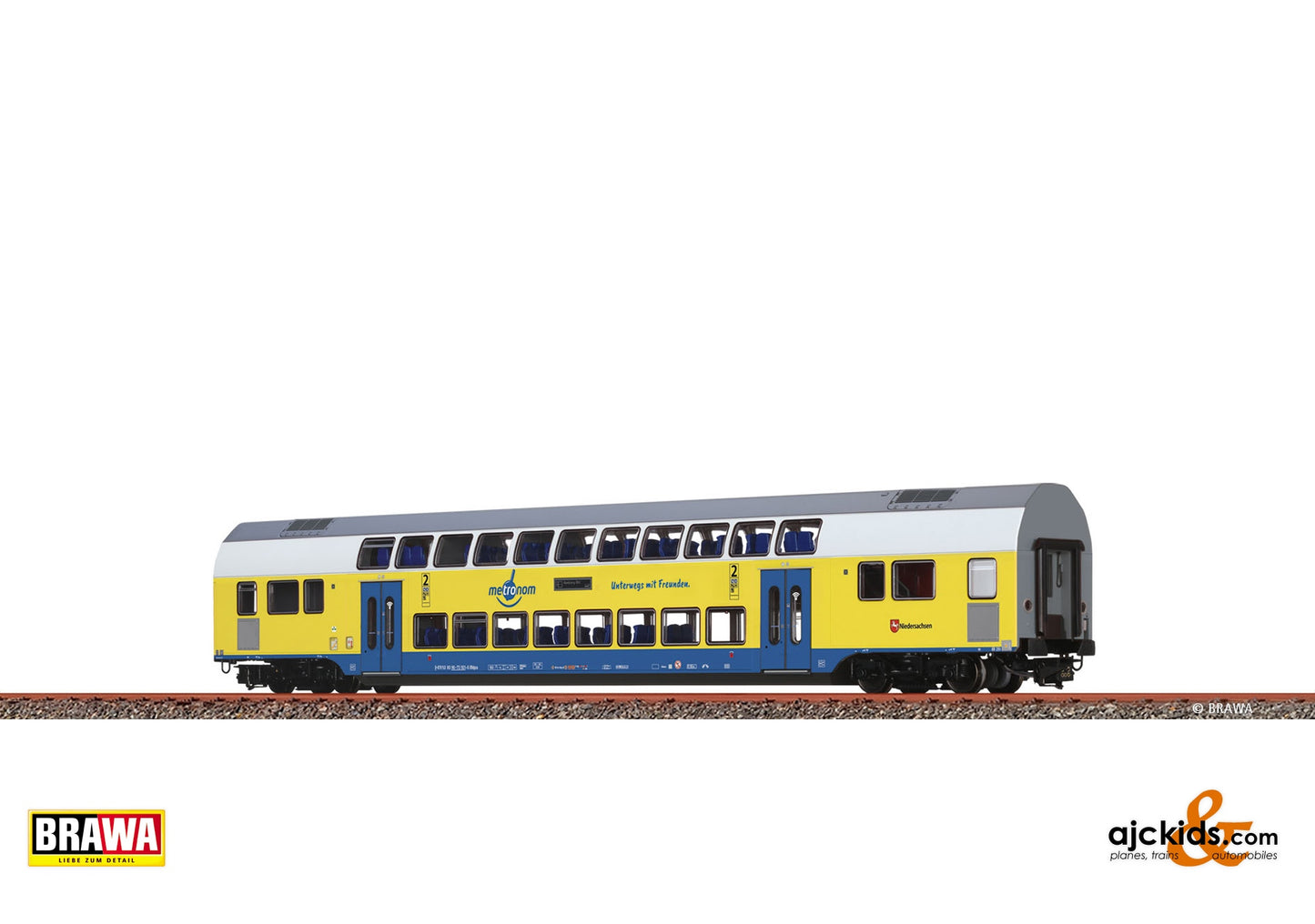 Brawa 44578 - H0 Double-Deck Middle Wagon 2nd class Metronom (RE 3 Hamburg Hbf)