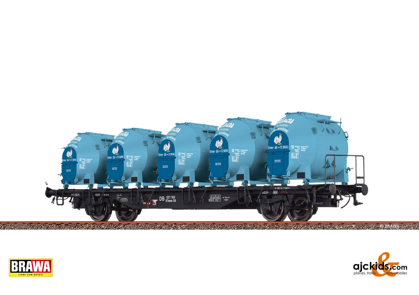 Brawa 49140 - H0 Container Car BTmms58 DB, with Efkr 401 "Knorr"