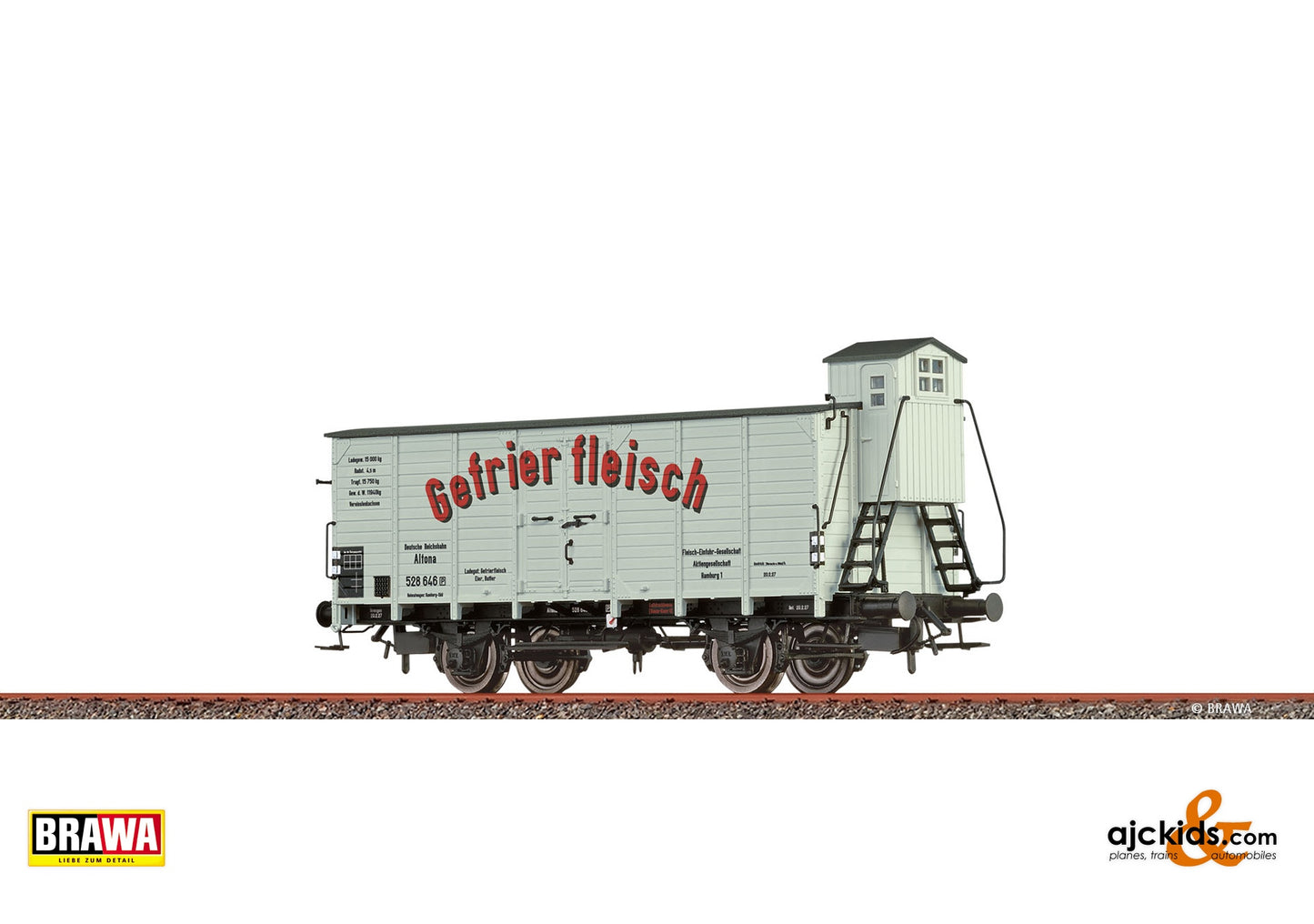 Brawa 51213 - H0 Beer Car "Gefrierfleisch Hamburg Altona" DRG