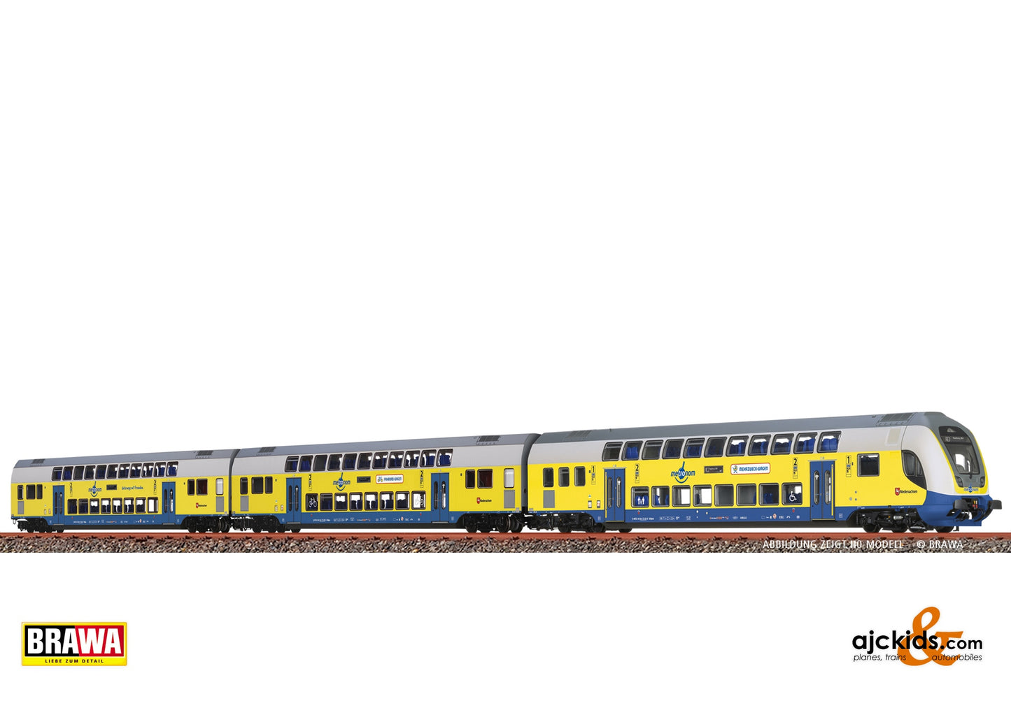 Brawa 64545 - N Double-Deck Coaches Metronom, set of 3 (RE 3 Hamburg Hbf)