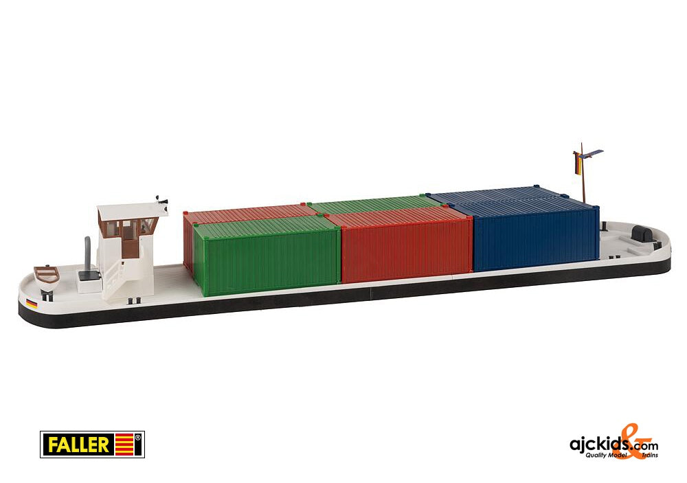 Faller 131013 - River freighter with containers, EAN: 4104090310134