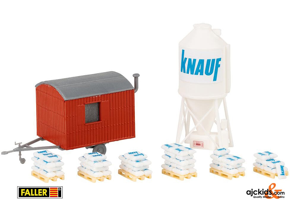 Faller 180389 - Plaster silo and construction trailer, EAN: 4104090803896