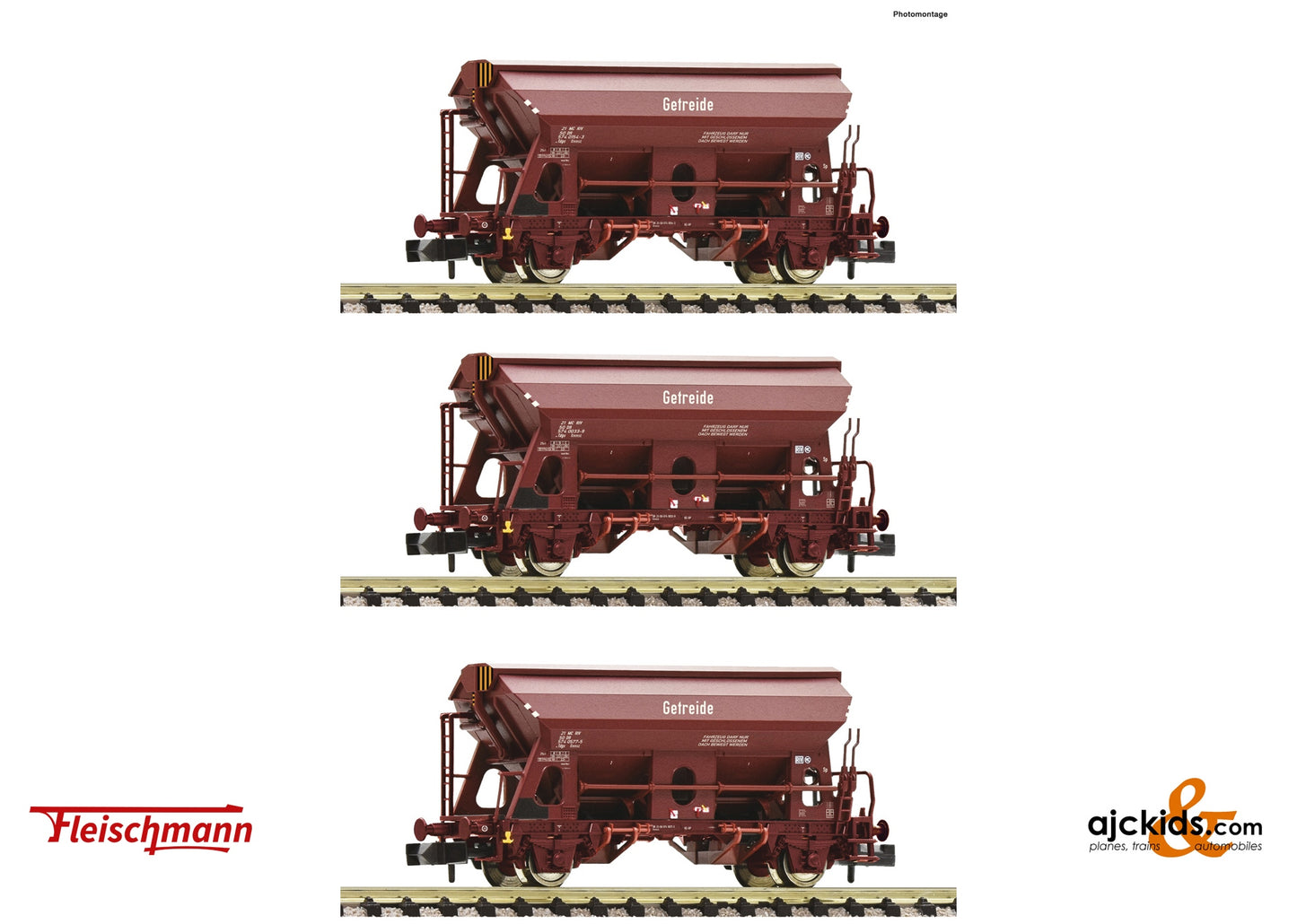 Fleischmann 6660071 3 piece set: Swivel roof wagons, DR