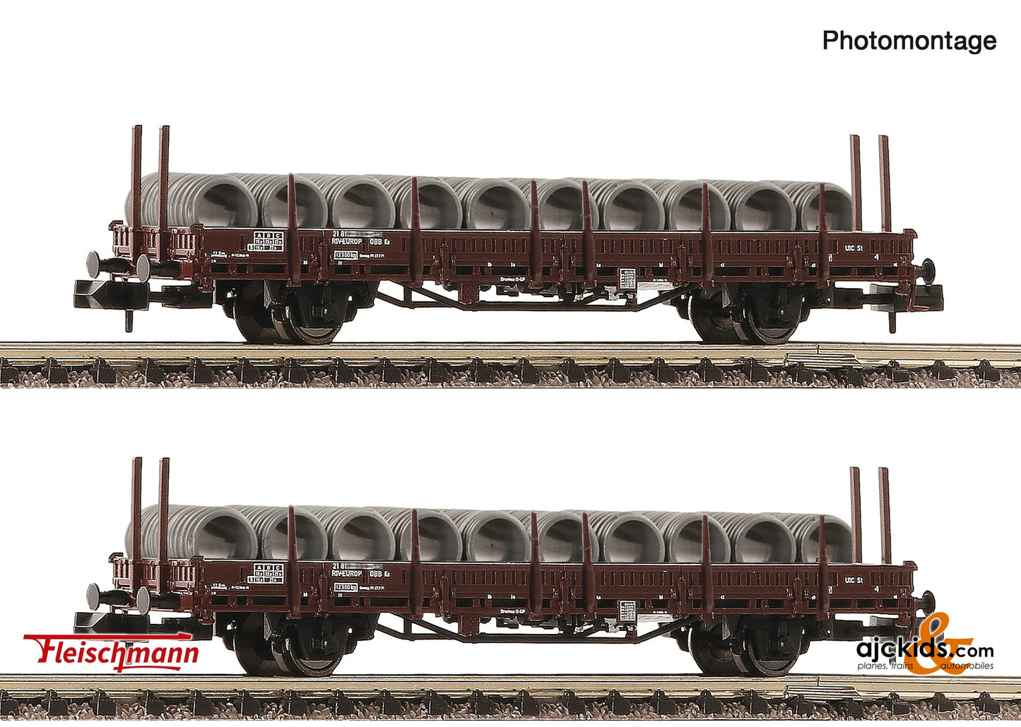 Fleischmann 6660072 2-piece set: Swivel-type stake wagons, ÖBB