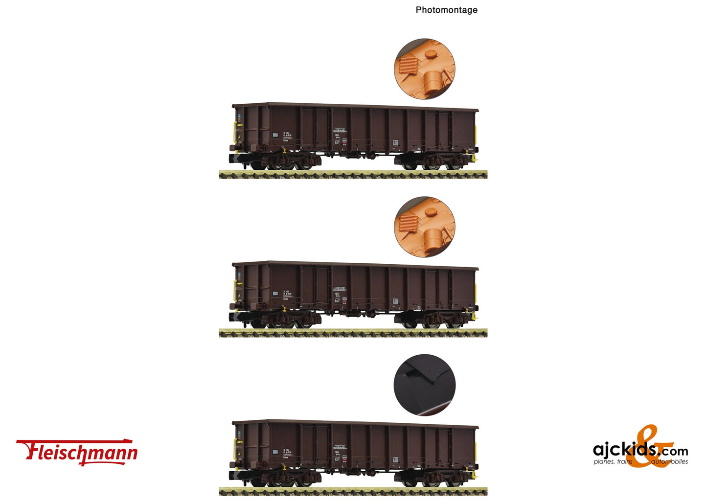 Fleischmann 6660074 3 piece set: Open goods wagons, ÖBB