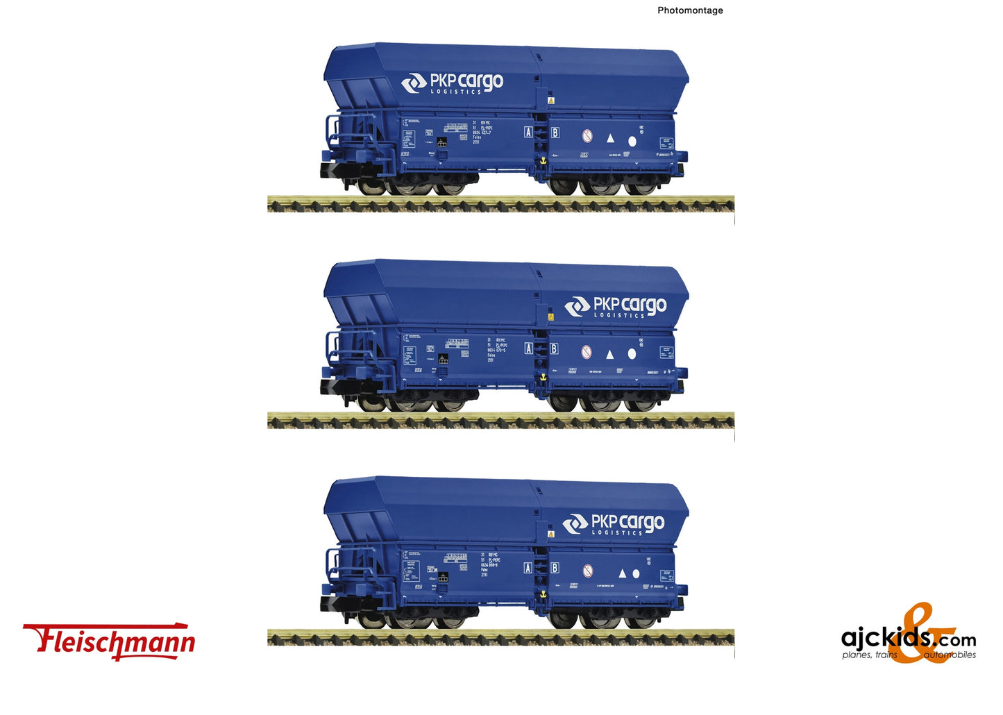 Fleischmann 6660086 3-piece set: Self-unloading wagons, PKP Cargo