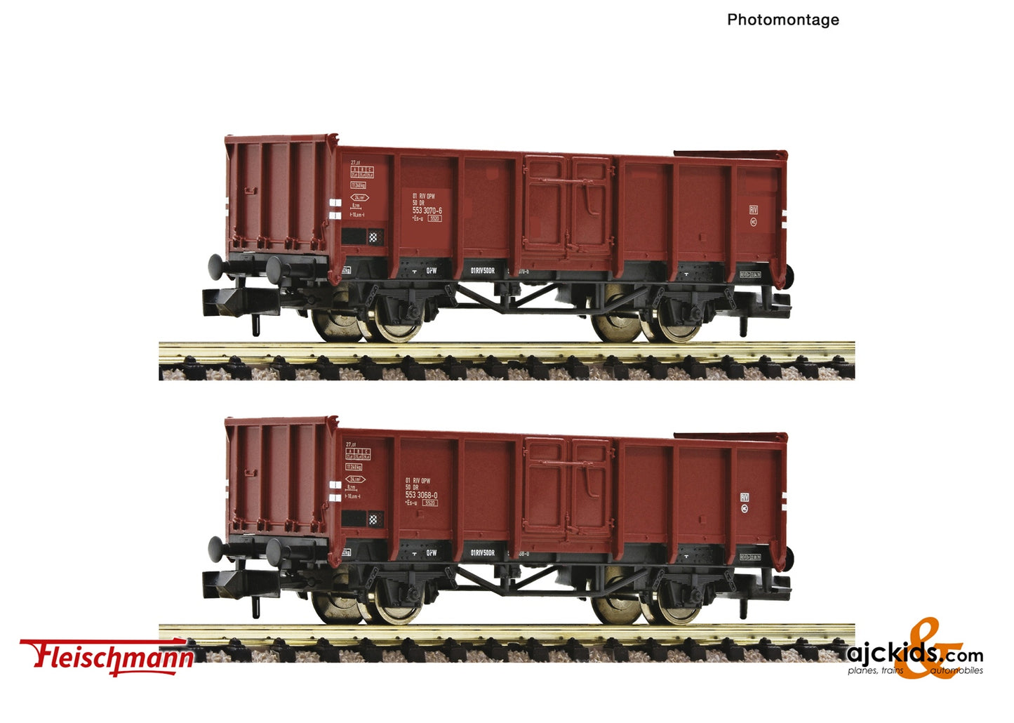 Fleischmann 6660138 - 2 piece set: Open goods wagons, DR