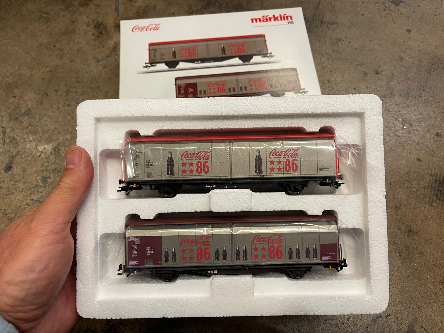 Marklin 48345 - Type Hbbills Sliding Wall Boxcar Set Coca Cola