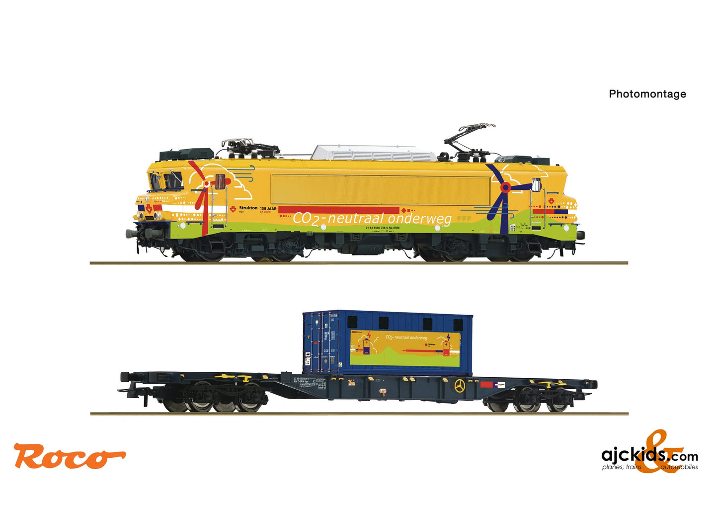 Roco 7510117 - 2 piece set: Electric locomotive 1756 + car (Sound)