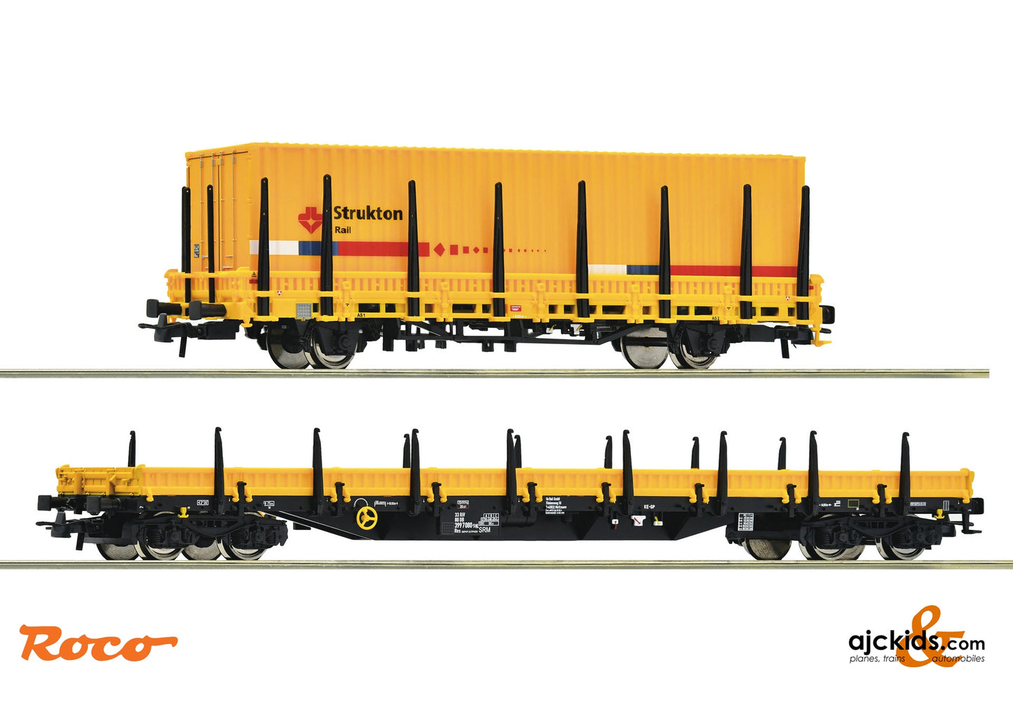Roco 77029 - 2 pc set.: Stake wagons