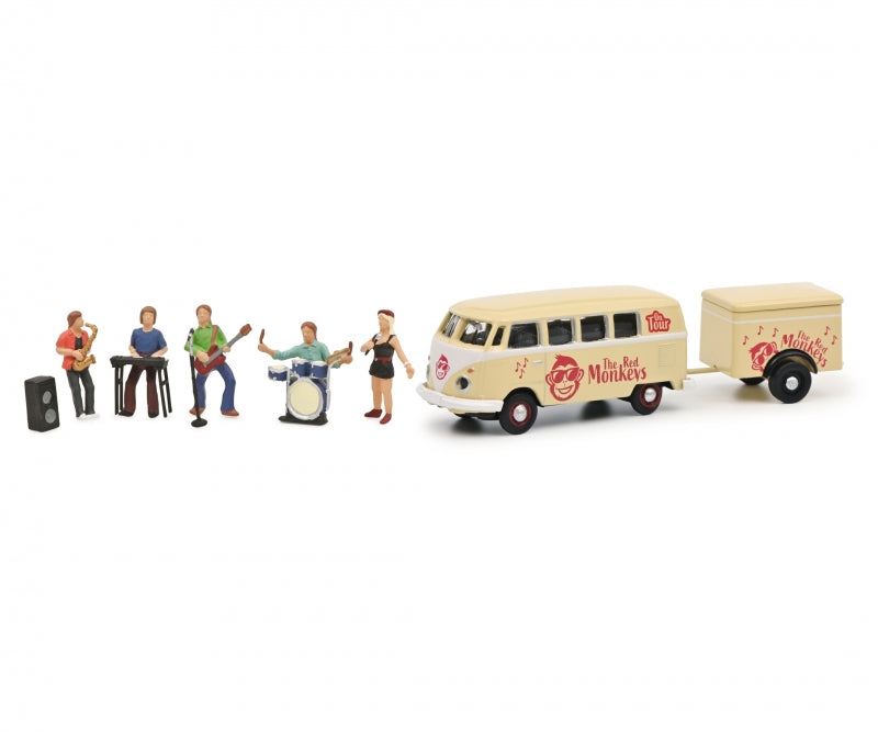 Schuco 452669100 - VW T1 Bus + Trailer TRM 1:87