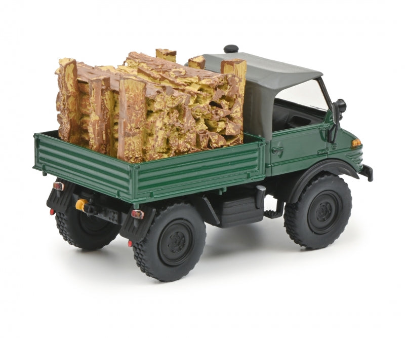 Schuco 450314800 - Unimog 406 with wood load 1:43