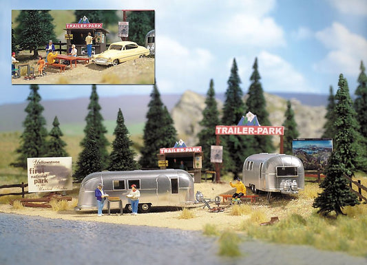 Busch 1054 - Camping Trailer Park Scene "Airstreams"