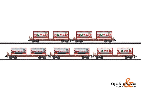 Trix 15273 - Set with 5 Hoyer Deep Well Flat Cars