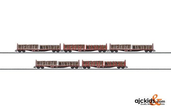 Trix 15278 - Set with 5 Cars for Transporting Lumber