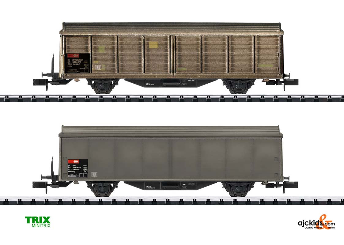 Trix 15307 - Type Hbis-v Sliding Wall Boxcar Set