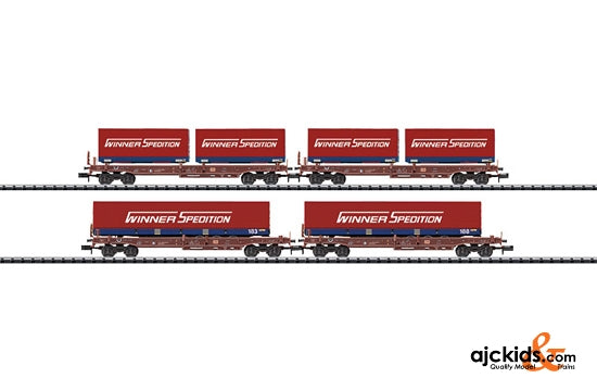 Trix 15403 - Winner Deep Well Flat Car Set