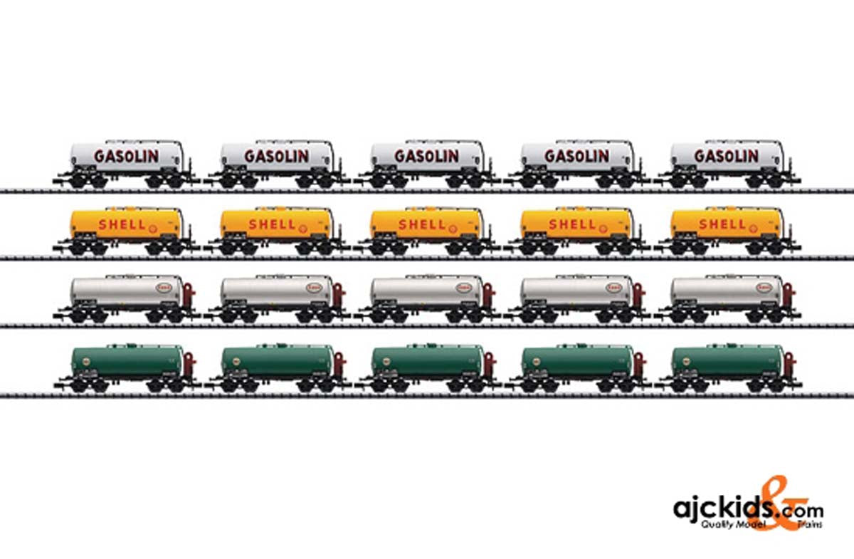 Trix 15420 - Set with 20 Tank Cars in the Display Motor Fuels