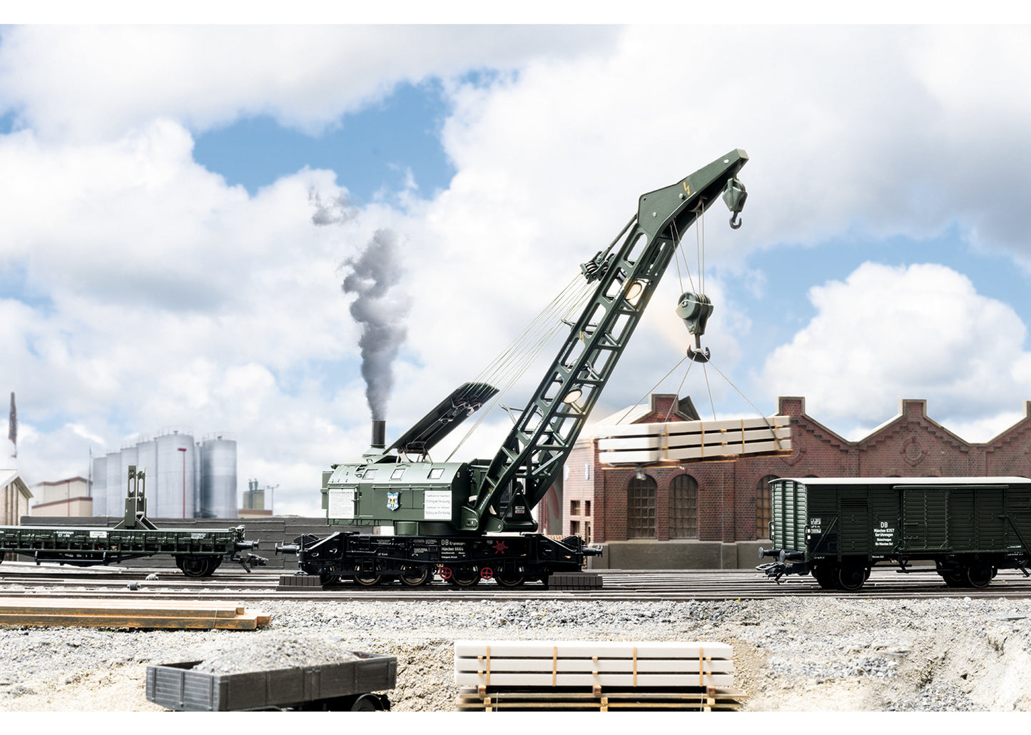 Trix 23057 - Digital DB Ardelt 57 Metric Ton Steam Crane; Era IIIb
