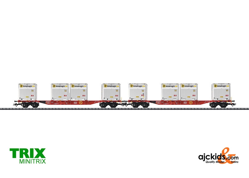Trix 24110 - Container Flat Car Set with WoodTainer XS Containers