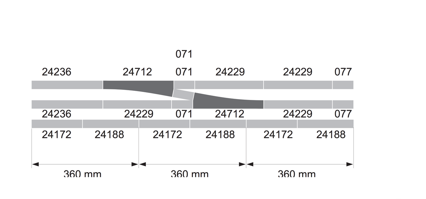 Marklin 24712 - C Track Right Hand Wide Radius Turnout