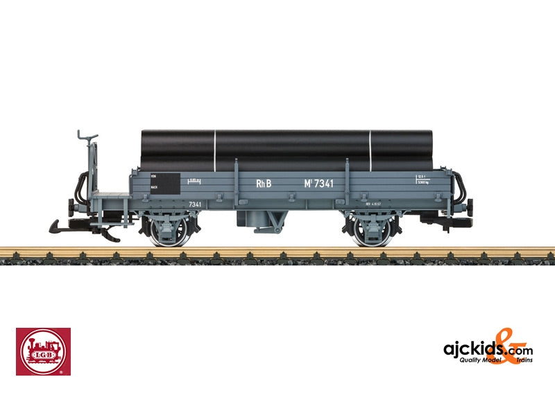 LGB 40092 - RhB Low Side Car w/Load of Pipe