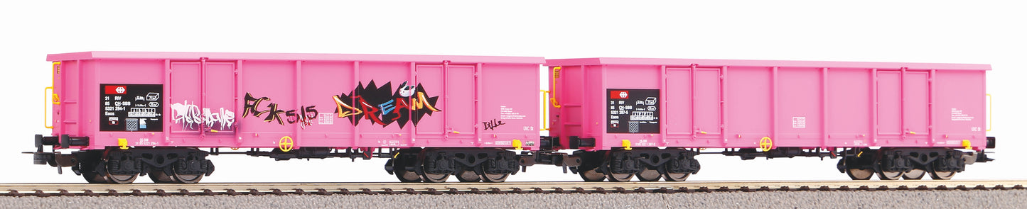 Piko 58393 - 2 piece Set Eaos SBB, ein Wagen mit Graffiti VI