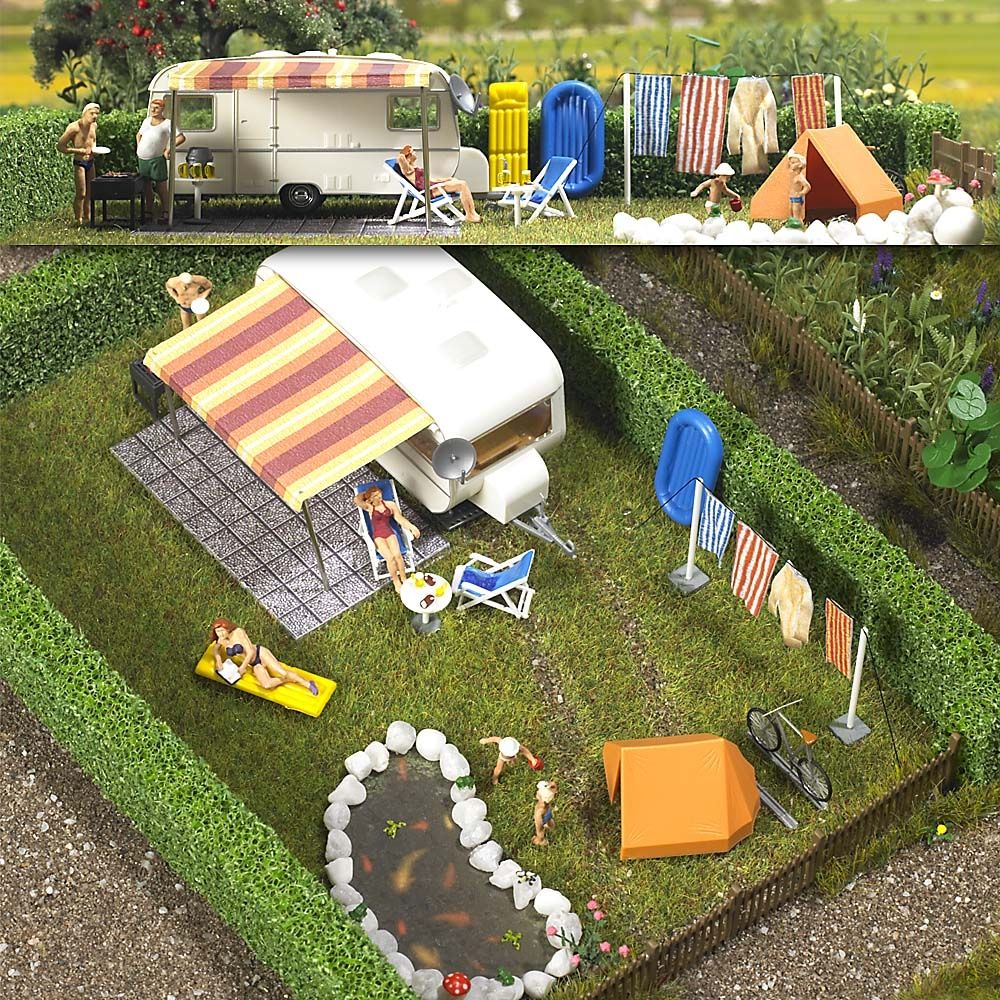 Busch 6023 - Caravan with Accessories