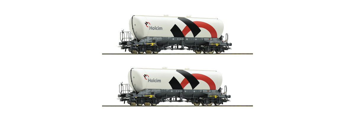 Roco 76138 - 2 piece set: Silo Cars, Holcim
