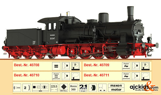 Brawa 40710 Steam Locomotive G 7.1 DB (sound)