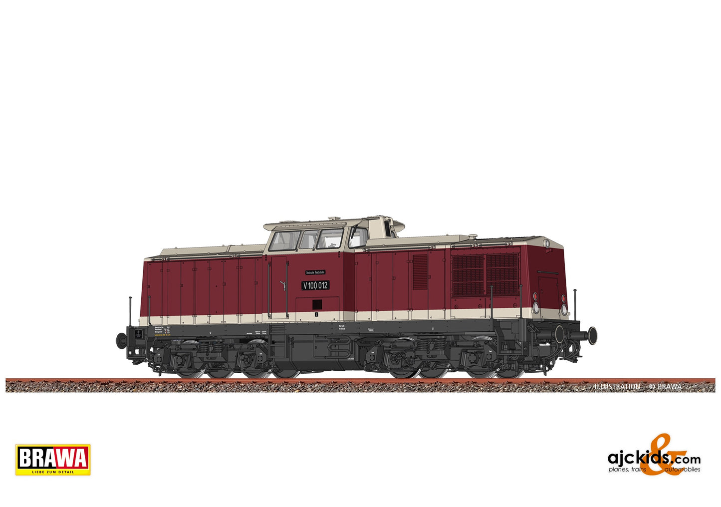 Brawa 41713 H0 Diesel Locomotive BR V100 DR at Ajckids. MPN: 4012278417134