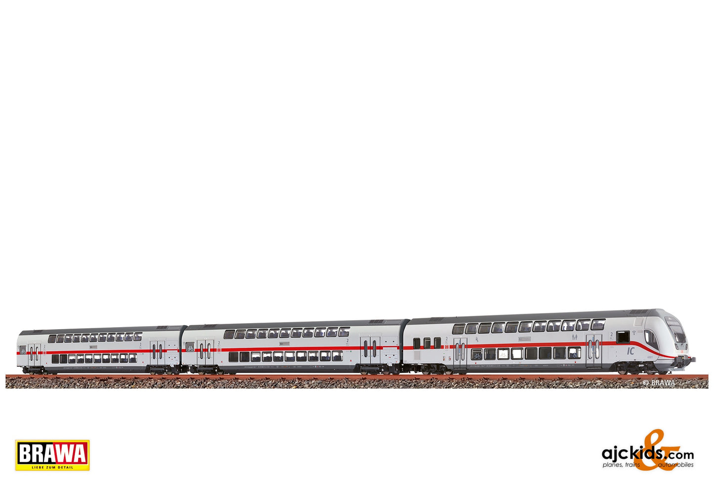 Brawa 44564 H0 TWINDEXX Vario IC2-Double-Deck Coaches DB AG, 3-unit at Ajckids. MPN: 4012278445649