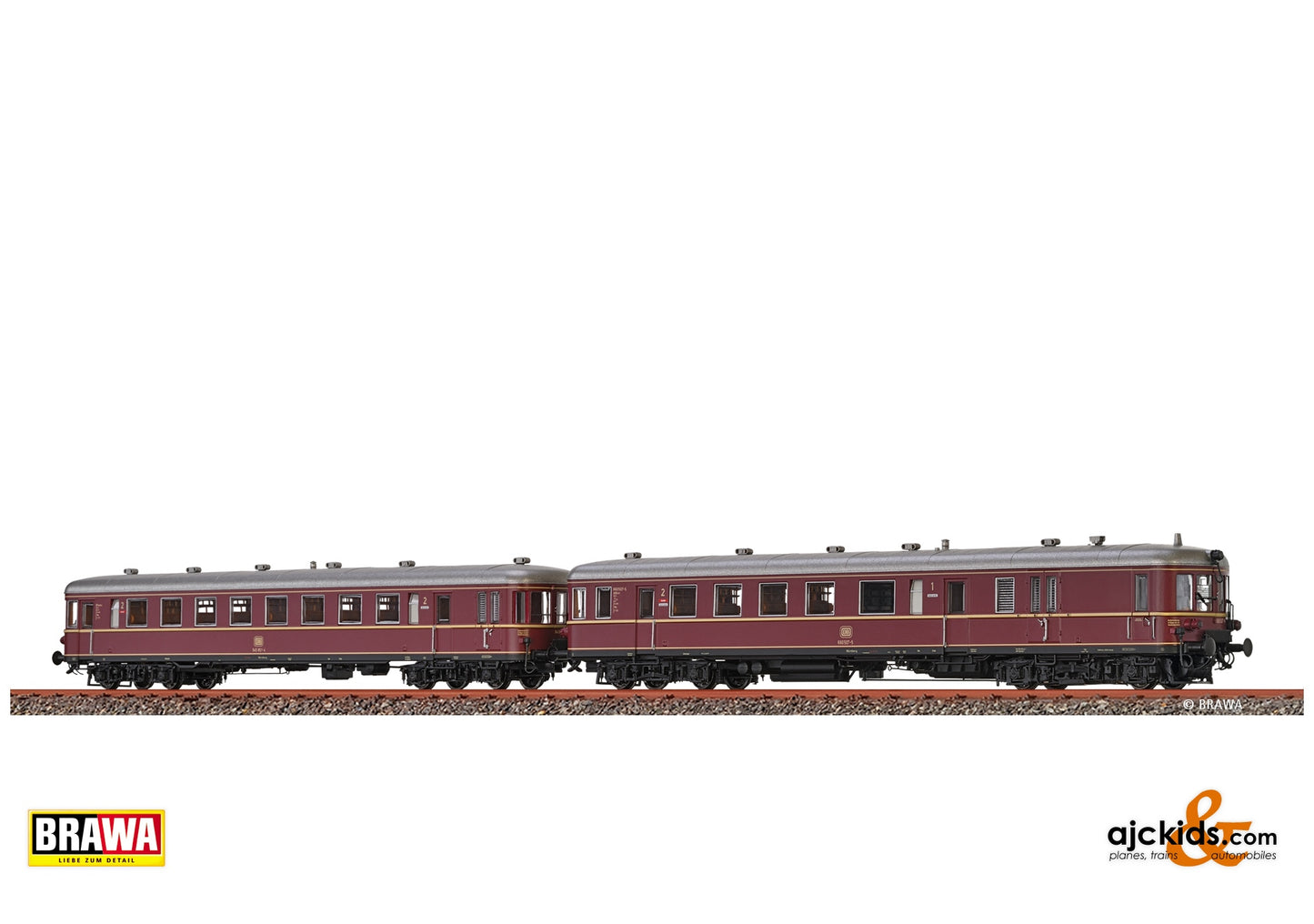 Brawa 44743 H0 Diesel Railcar BR 660 and Trailer 945 DB at Ajckids. MPN: 4012278447438