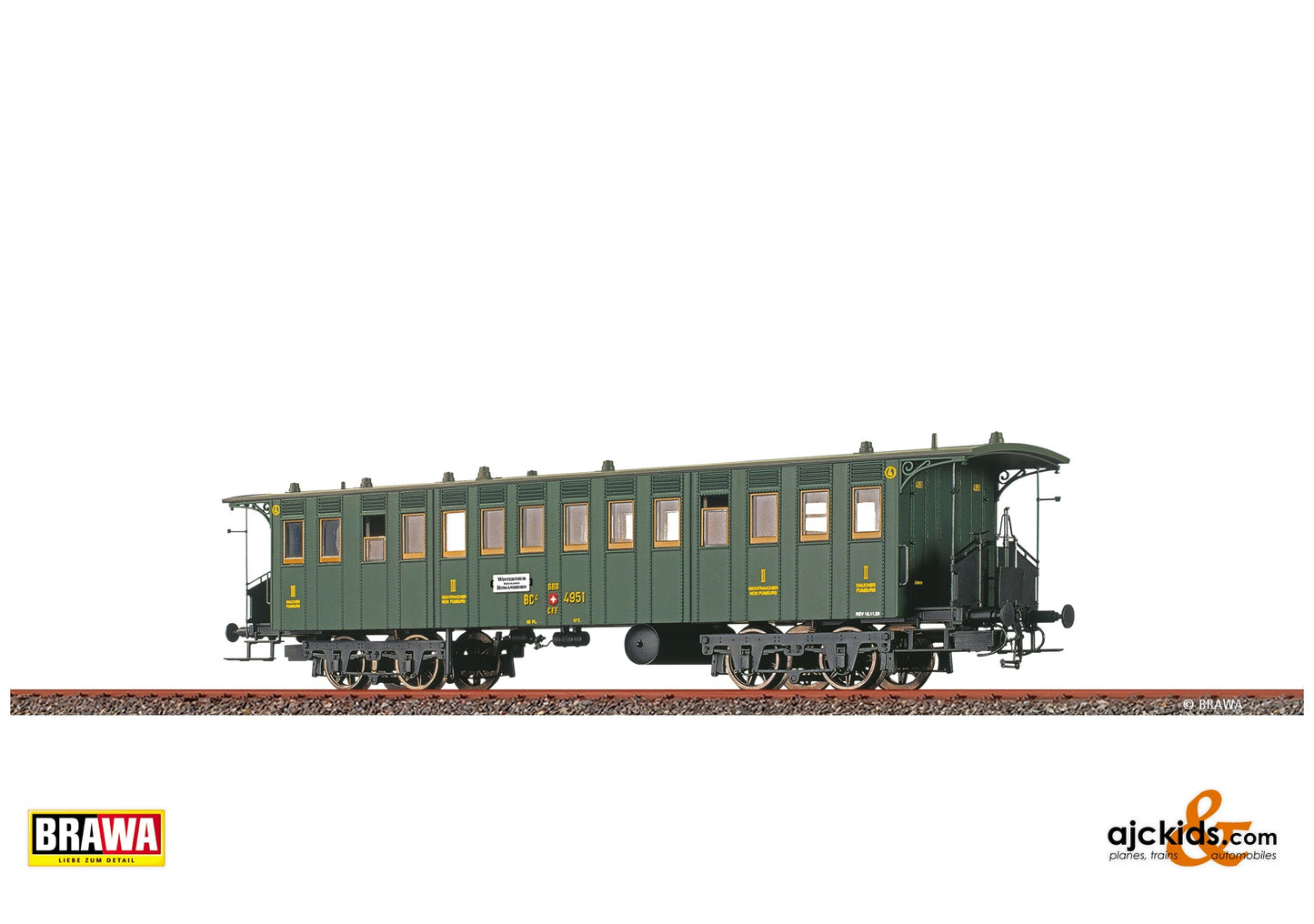 Brawa 45713 H0 Passenger Coach BC4 SBB at Ajckids. MPN: 4012278457130