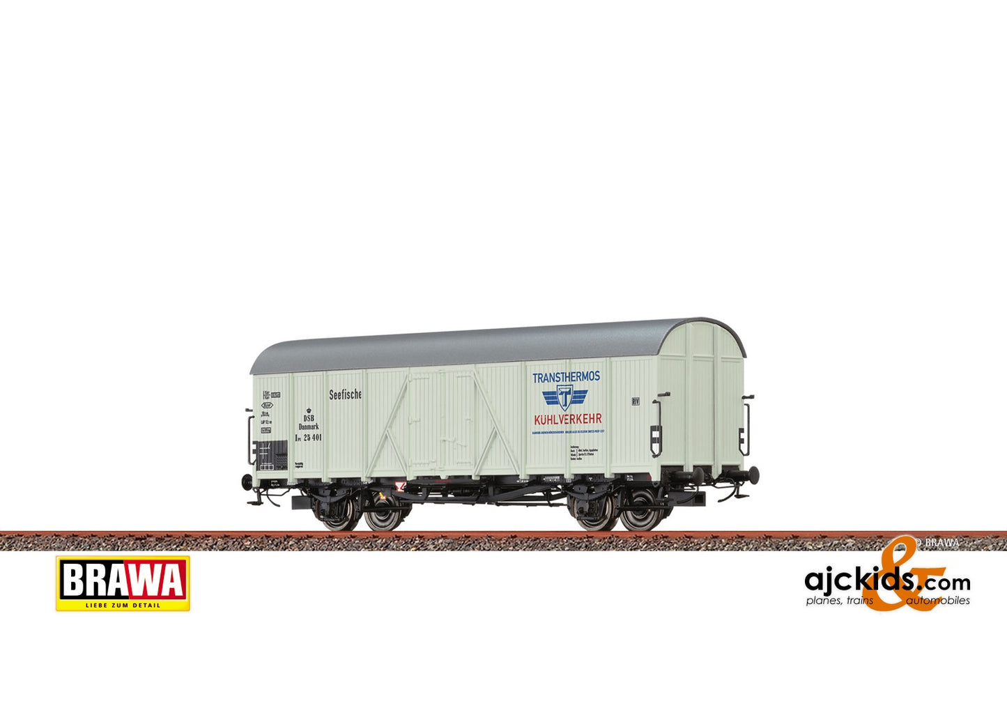 Brawa 47614 - H0 Refrigerator Car Ipi DSB, III, Tra