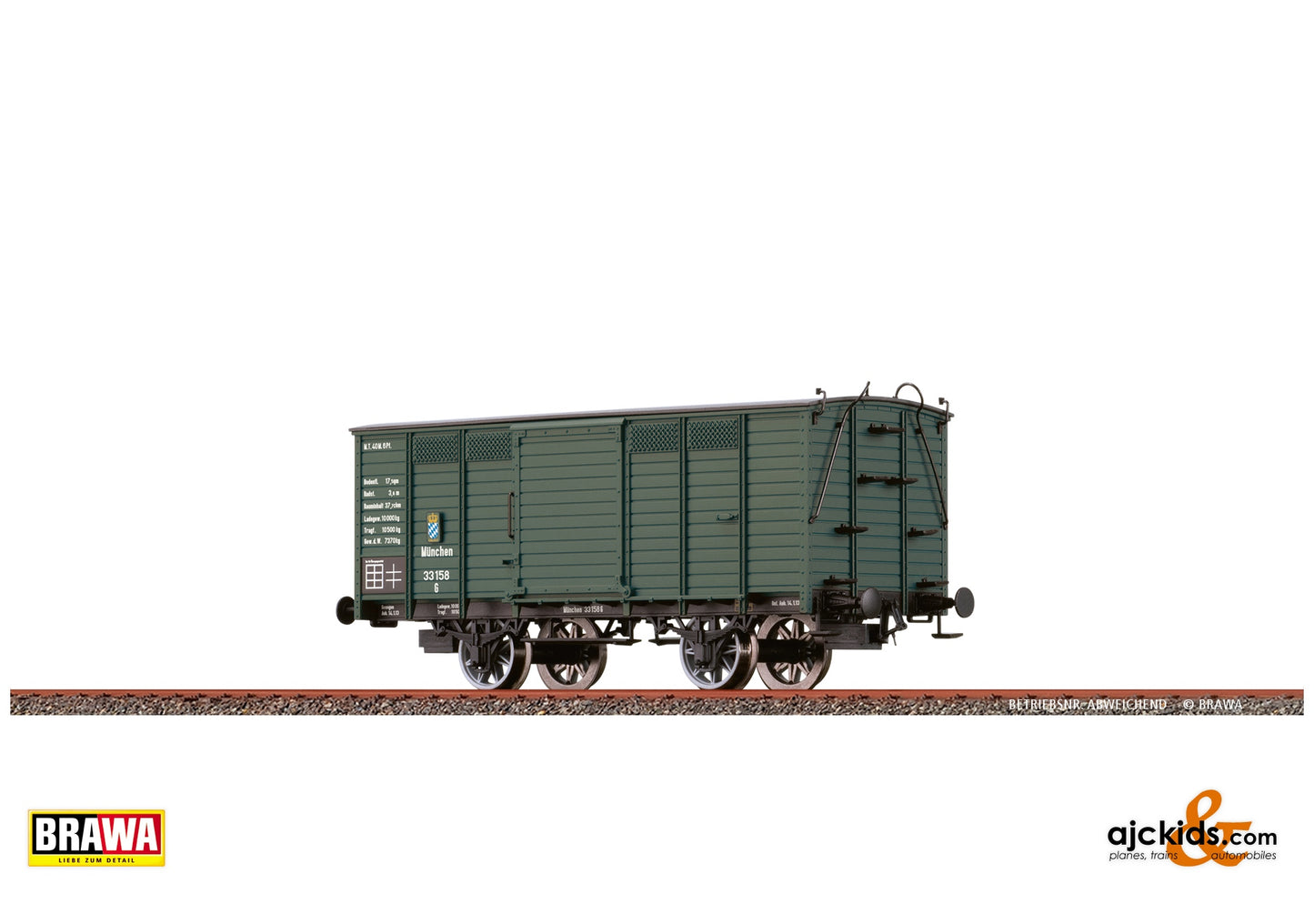 Brawa 48045 H0 Covered Freight Car G K.Bay.Sts.B. at Ajckids. MPN: 4012278480459