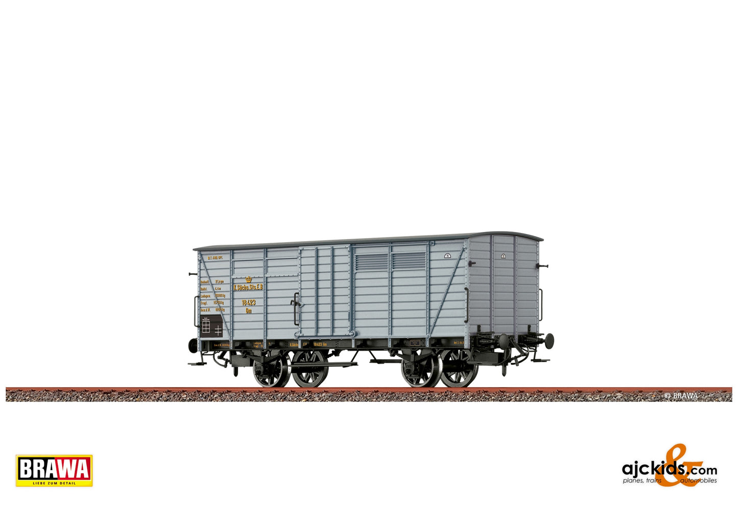 Brawa 49883 H0 Covered Freight Car Gm K.Sächs.Sts.E.B. at Ajckids. MPN: 4012278498836