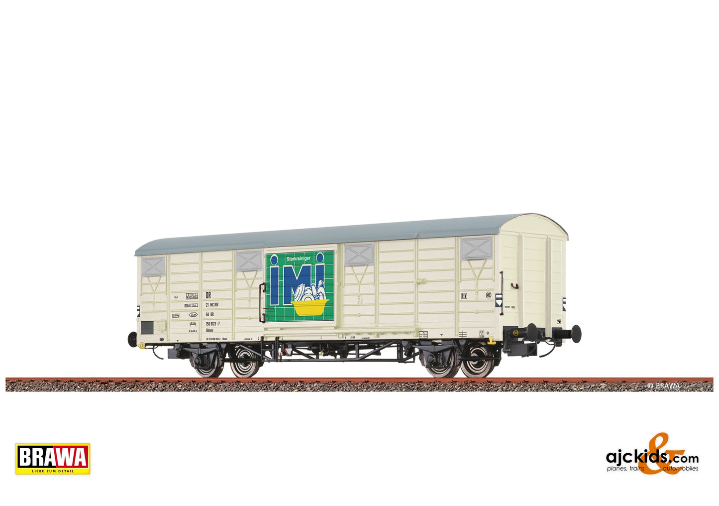 Brawa 49927 H0 Covered Freight Car Glmms "IMI" DR at Ajckids. MPN: 4012278499277