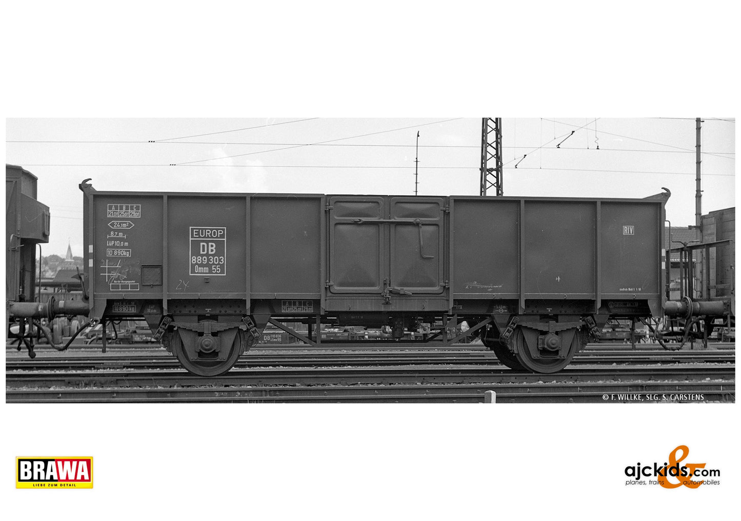 Brawa 50057 H0 Open Freight Car Omm55 DB at Ajckids. MPN: 4012278500577