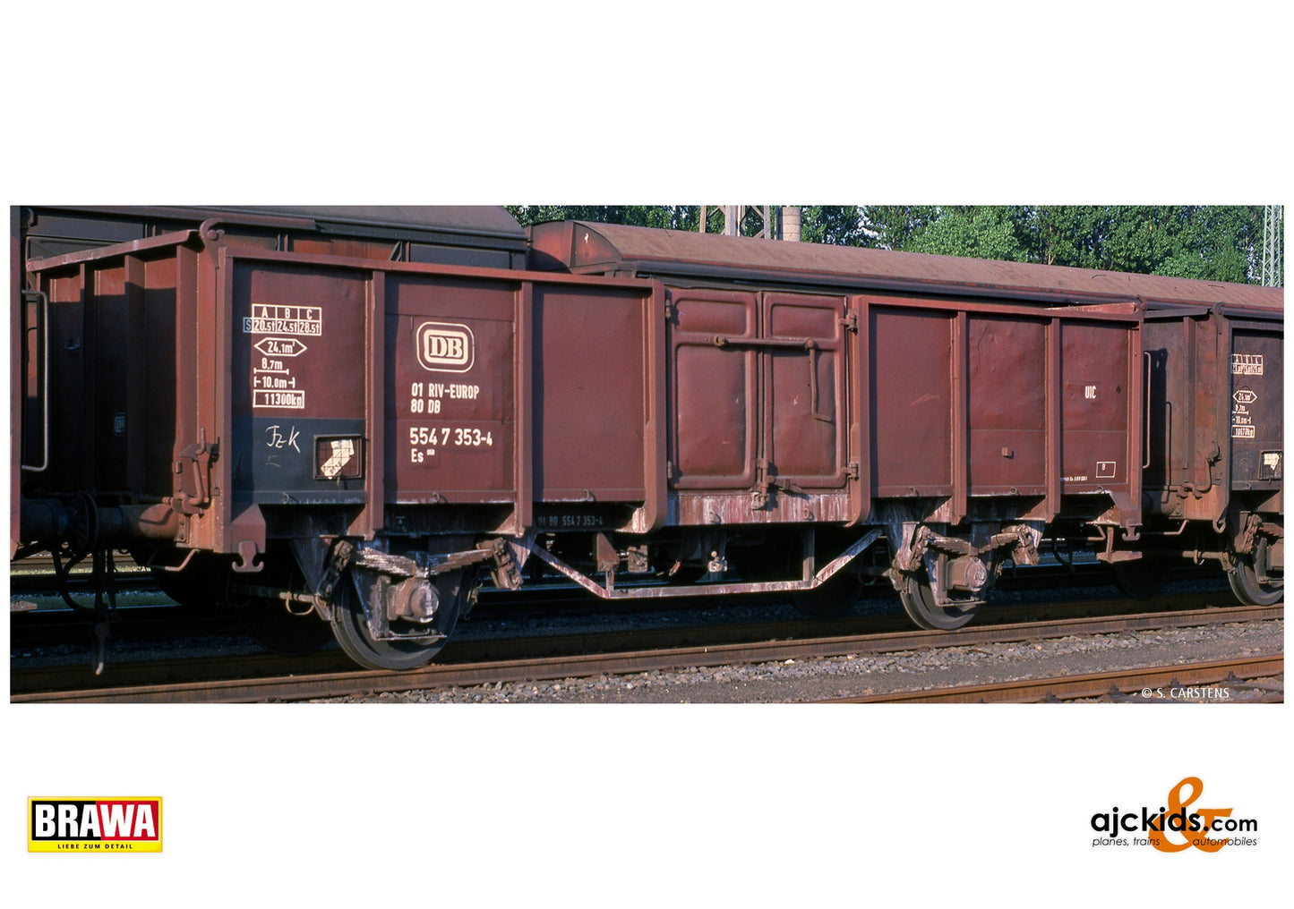 Brawa 50060 H0 Open Freight Car ES050 DB at Ajckids. MPN: 4012278500607