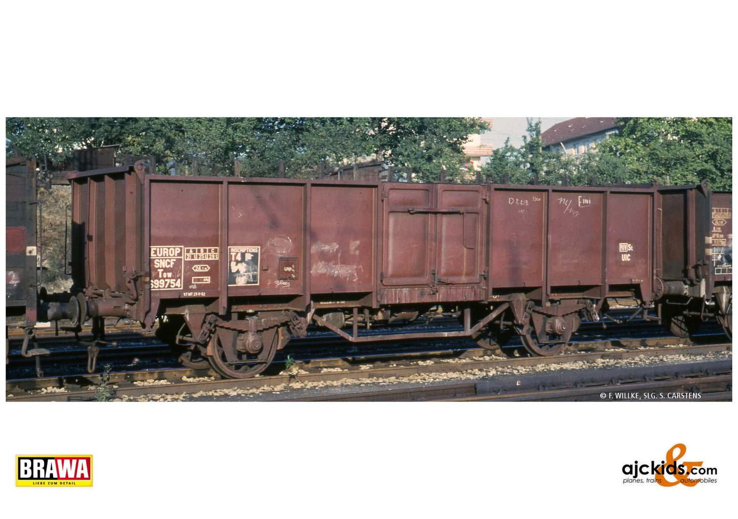 Brawa 50066 H0 Open Freight Car Tow SNCF at Ajckids. MPN: 4012278500669