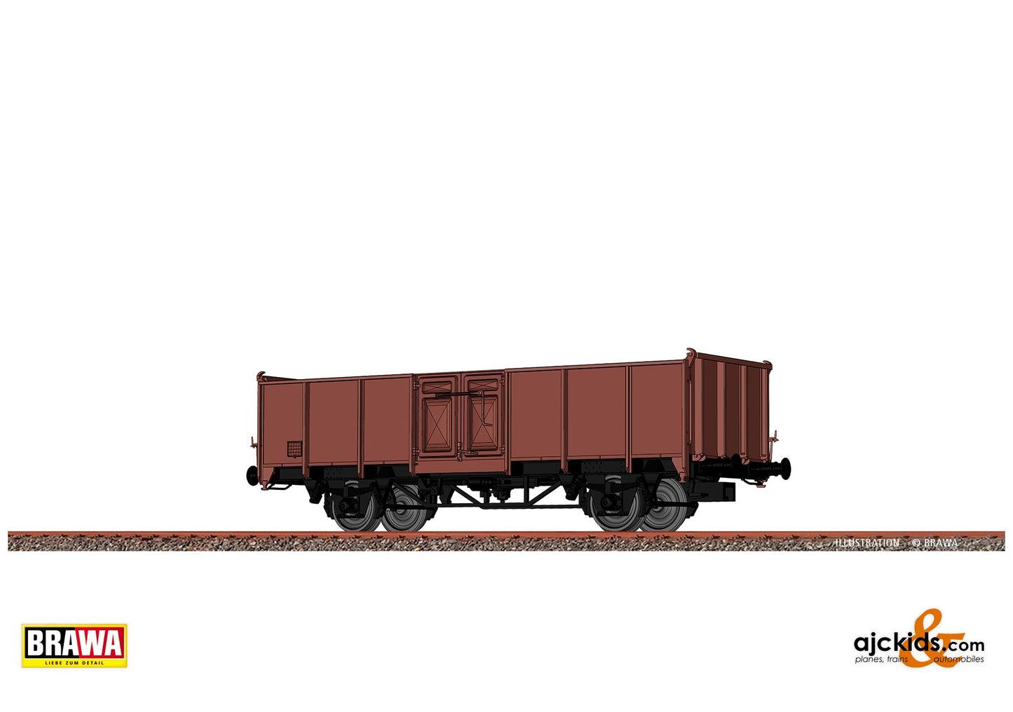 Brawa 50072 H0 Open Freight Car .E SNCB at Ajckids. MPN: 4012278500720