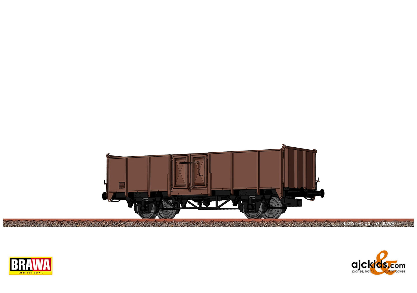 Brawa 50073 H0 Open Freight Car Omm ÖBB at Ajckids. MPN: 4012278500737