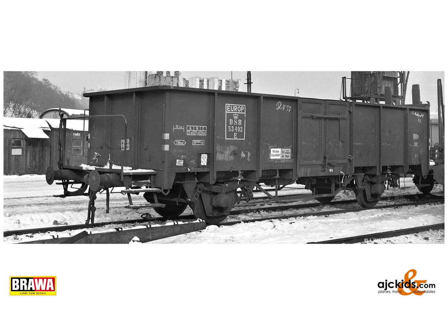 Brawa 50076 H0 Open Freight Car E DSB at Ajckids. MPN: 4012278500768