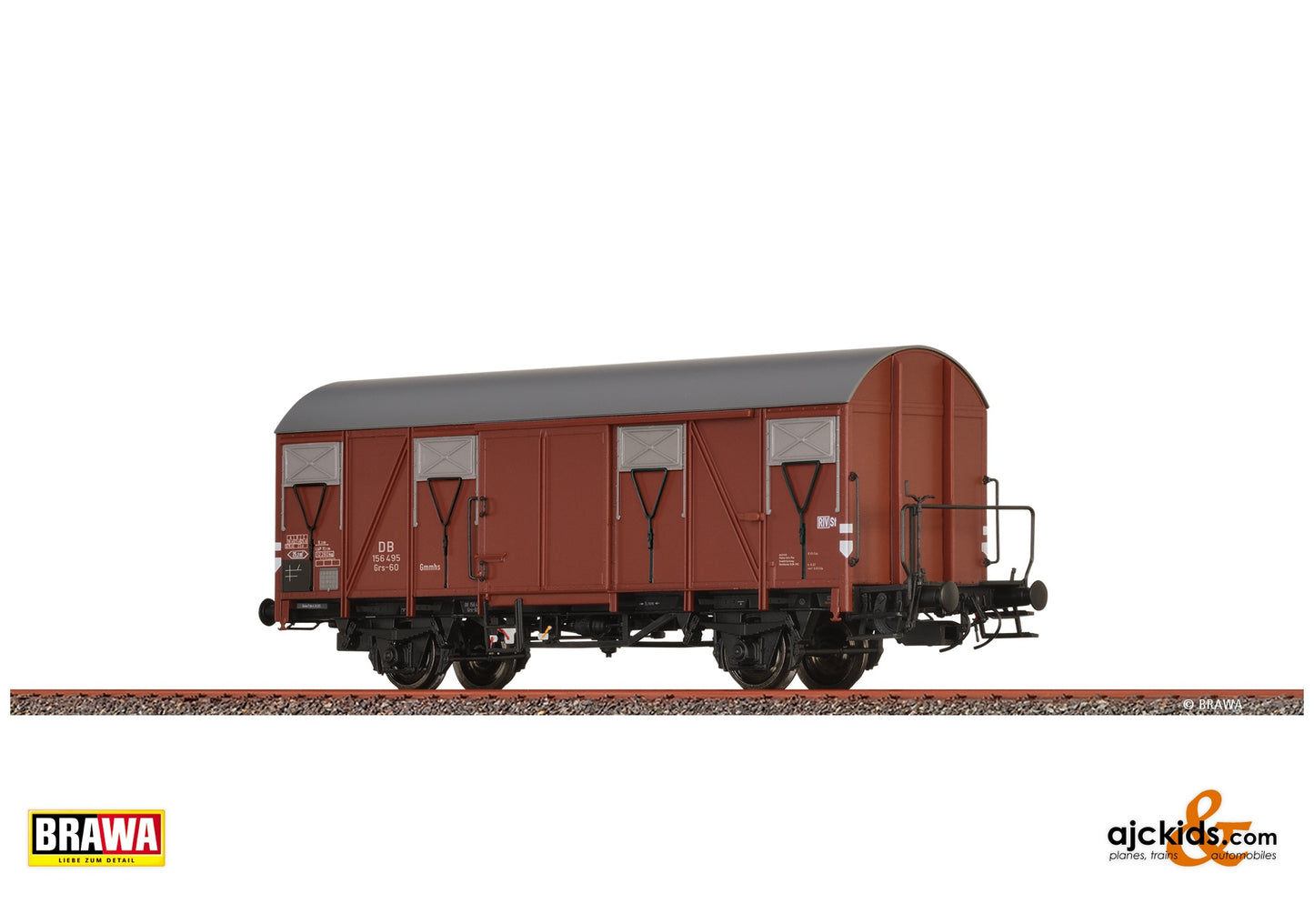 Brawa 50155 H0 Covered Freight Car Grs-60 Gmmhs DB at Ajckids. MPN: 4012278501550