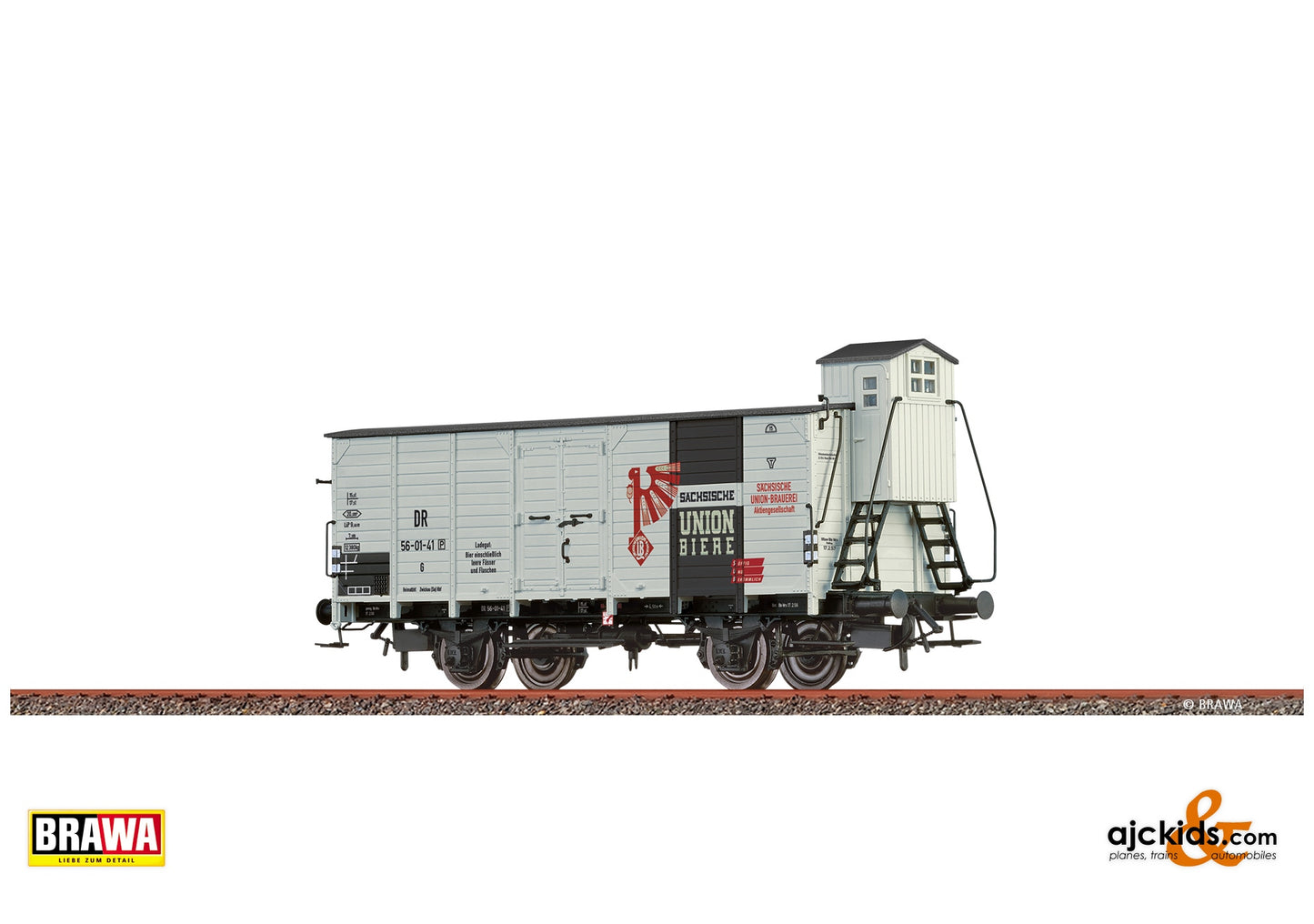 Brawa 50705 H0 Covered Freight Car G10 "Sächsische Union Biere" DR at Ajckids. MPN: 4012278507057