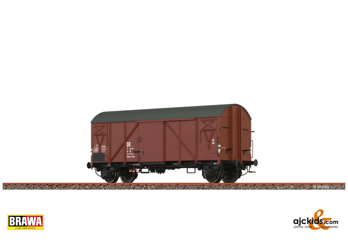 Brawa 50726 H0 Covered Freight Car Gmhs DR at Ajckids. MPN: 4012278507262