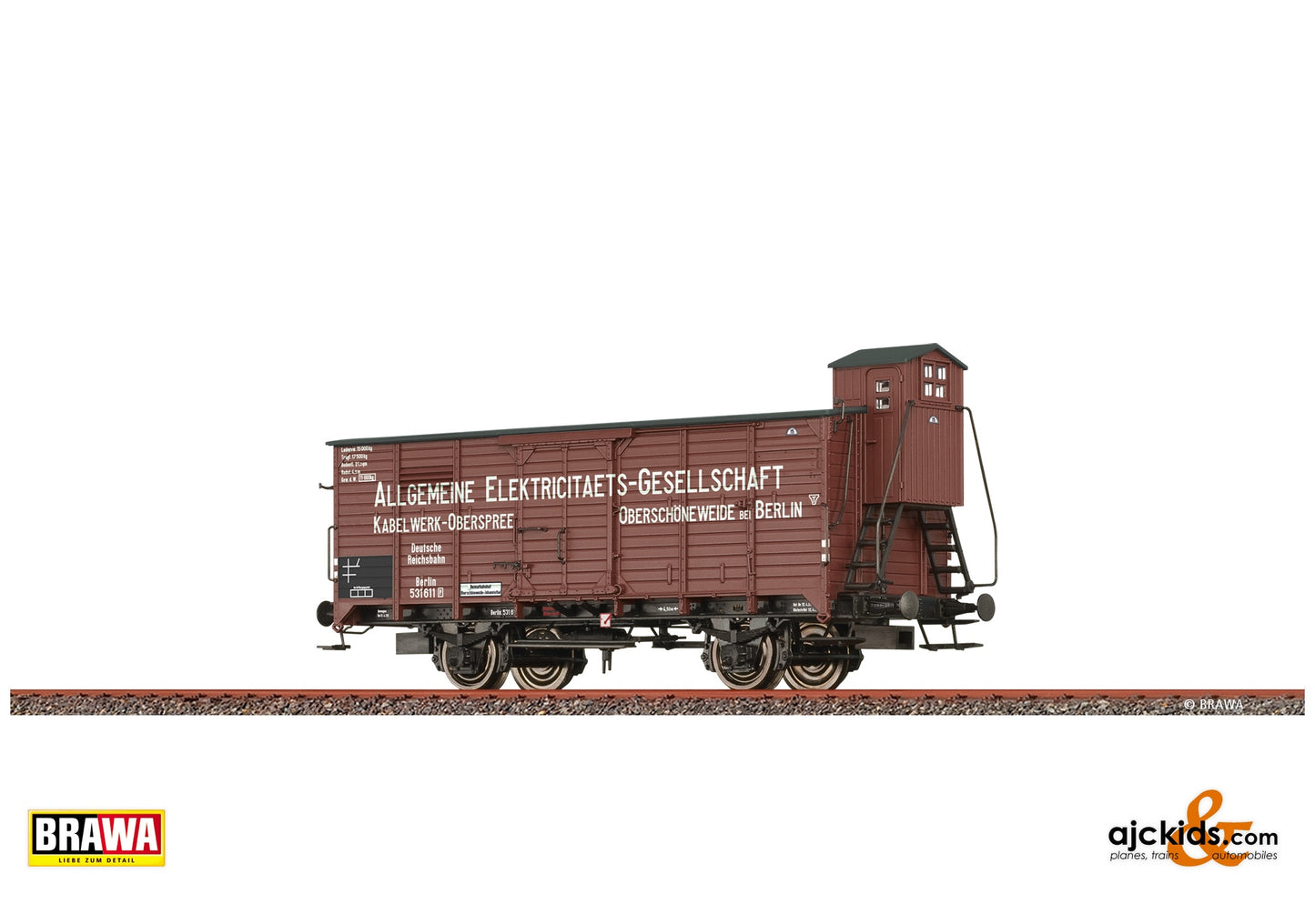 Brawa 50791 H0 Covered Freight Car G "AEG" DRG at Ajckids. MPN: 4012278507910