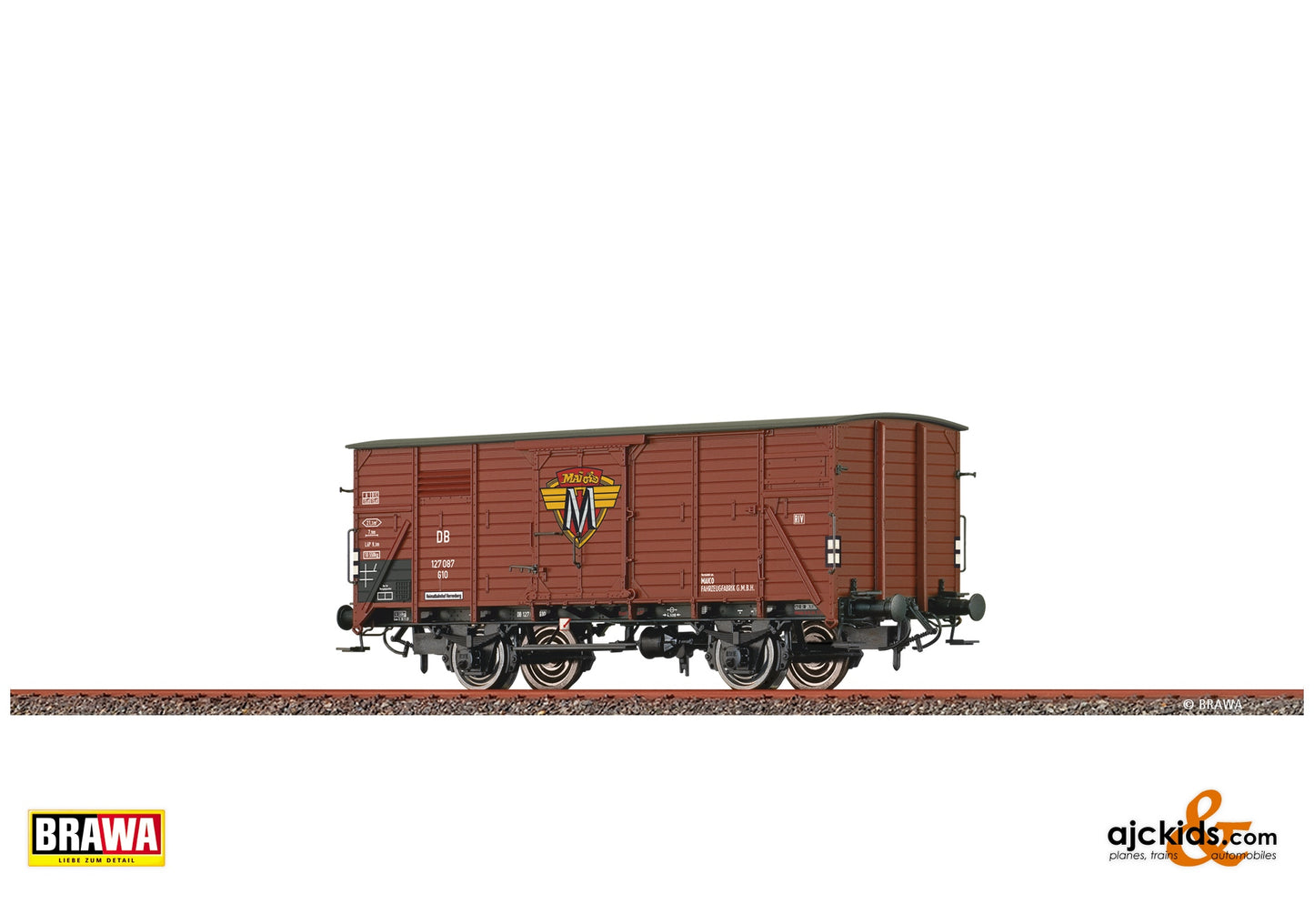 Brawa 50959 H0 Covered Freight Car G10 "Maico" DB at Ajckids. MPN: 4012278509594